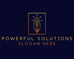 Thumb Print Light Bulb logo design