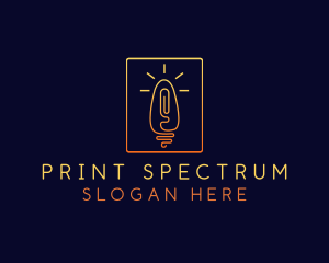 Thumb Print Light Bulb logo design