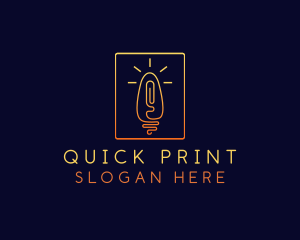 Thumb Print Light Bulb logo design