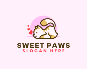 Cute Cat Kitten logo design