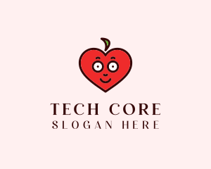 Heart Apple Face logo design