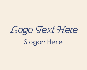 Fabric - Blue Traditional Embroidery Wordmark logo design