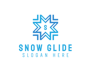 Frozen Ice Snowflake logo design