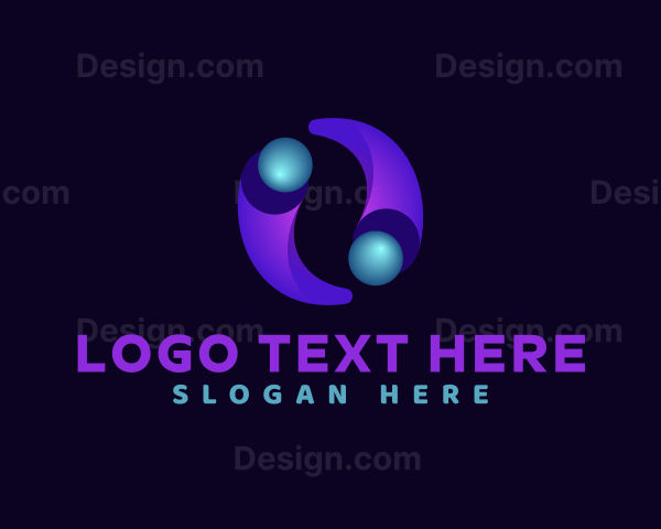 3d Digital Technology Dots Logo