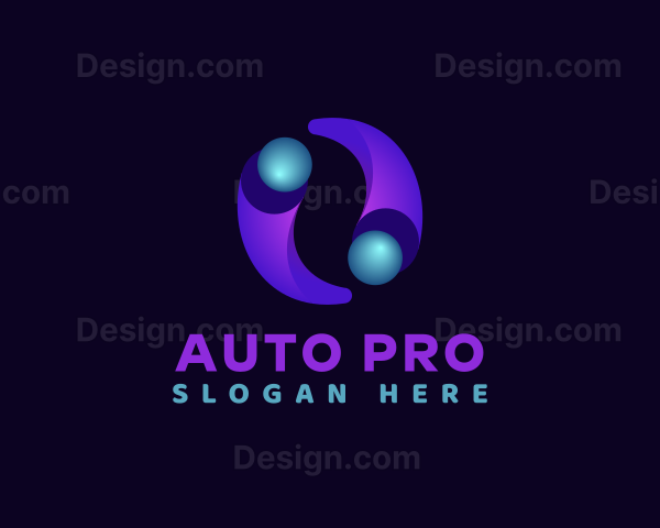3d Digital Technology Dots Logo
