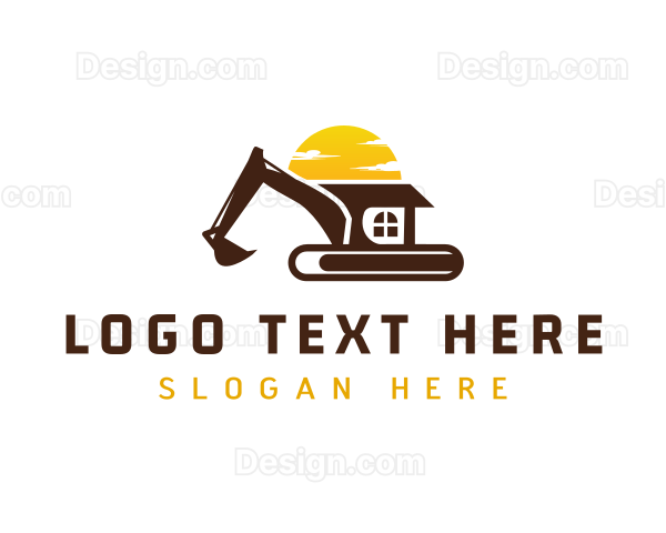 Construction Digger Excavator Logo