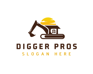 Construction Digger Excavator logo design