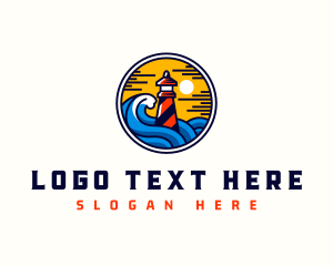 Coastal Lighthouse Wave logo
