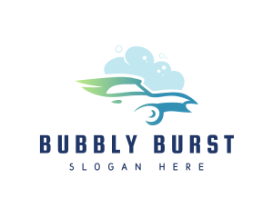 Auto Car Wash Bubbles logo design