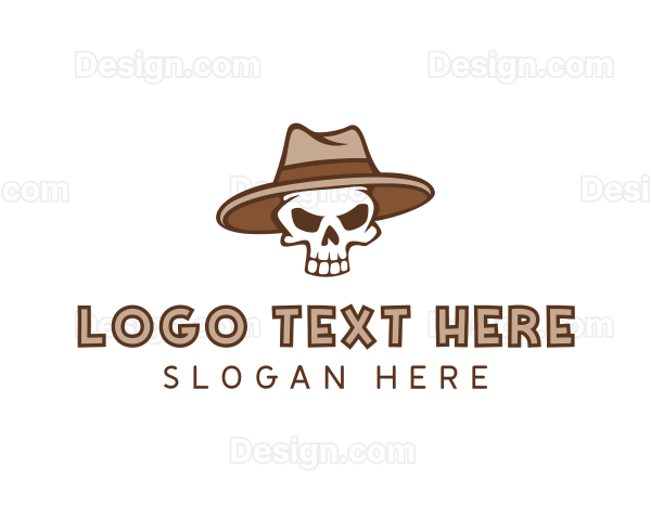 Fedora Skull Hat Logo