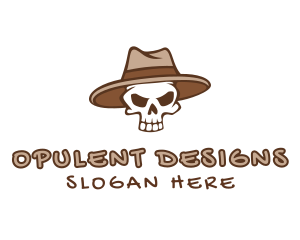 Fedora Skull Hat logo design