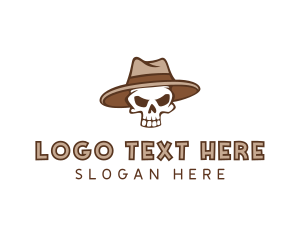 Fedora Skull Hat Logo