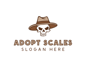 Fedora Skull Hat logo design