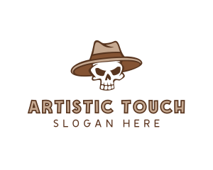 Fedora Skull Hat logo design