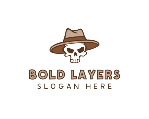 Fedora Skull Hat logo design