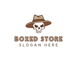 Fedora Skull Hat logo design