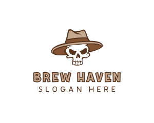 Fedora Skull Hat logo design