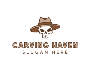 Fedora Skull Hat logo design