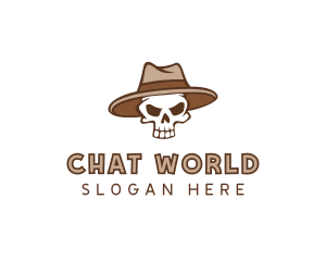 Fedora Skull Hat logo design