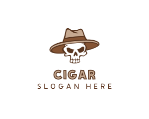 Fedora Skull Hat logo design