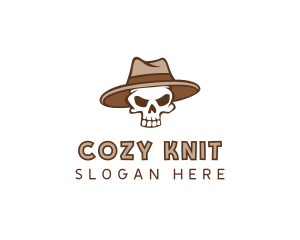 Fedora Skull Hat logo design