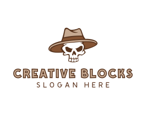 Fedora Skull Hat logo design