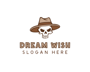 Fedora Skull Hat logo design