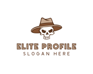 Fedora Skull Hat logo design