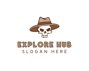 Fedora Skull Hat logo design