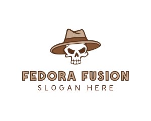 Fedora Skull Hat logo design