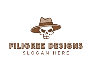 Fedora Skull Hat logo design