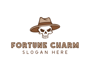 Fedora Skull Hat logo design