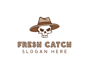 Fedora Skull Hat logo design