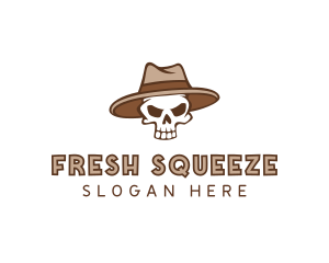 Fedora Skull Hat logo design