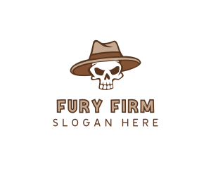 Fedora Skull Hat logo design