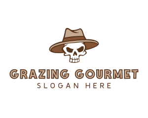 Fedora Skull Hat logo design