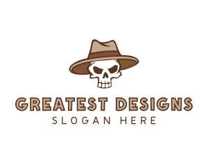 Fedora Skull Hat logo design