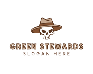 Fedora Skull Hat logo design