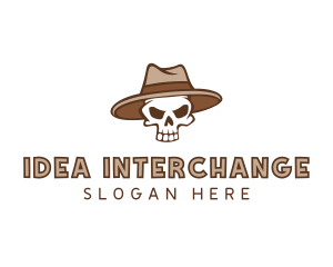 Fedora Skull Hat logo design