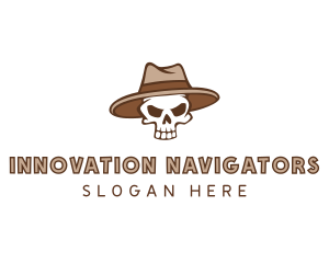 Fedora Skull Hat logo design