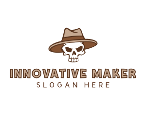 Fedora Skull Hat logo design