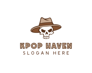 Fedora Skull Hat logo design