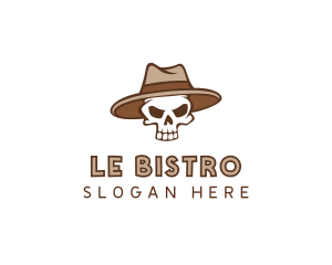 Fedora Skull Hat logo design