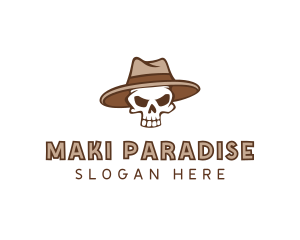 Fedora Skull Hat logo design