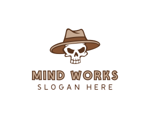 Fedora Skull Hat logo design