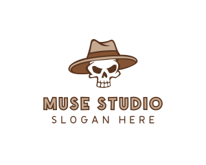 Fedora Skull Hat logo design