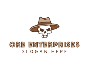 Fedora Skull Hat logo design