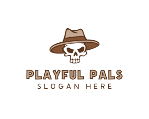 Fedora Skull Hat logo design