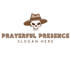 Fedora Skull Hat logo design