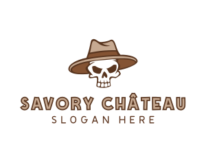 Fedora Skull Hat logo design